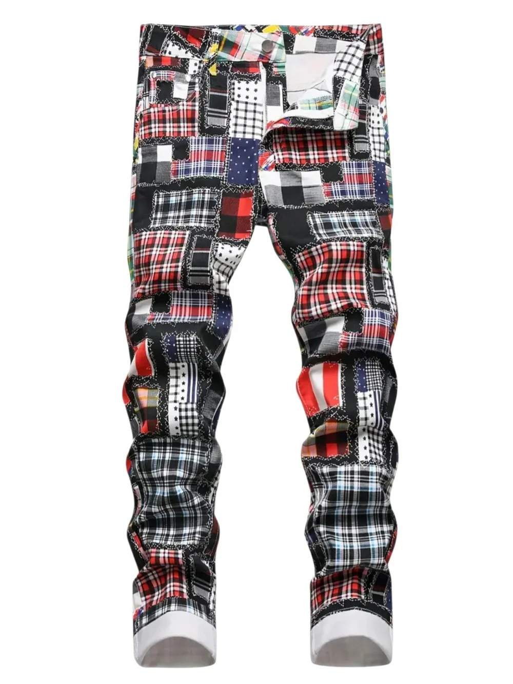 Urban Mosiac Denim Jeans- RED